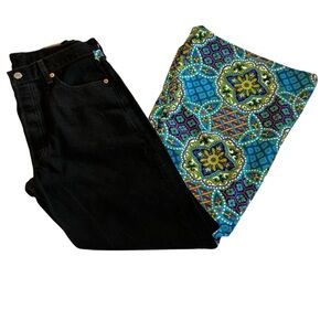 Vintage 80s Levis 501 Custom Flare Denim Button Fly Hippie USA Actual 30 x 29.5